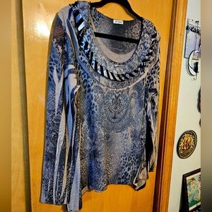 Y2K DS Sport Animal Print Boho Top Womens